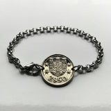 Portugal 2-1/2 Escudos coin bracelet Portuguese caravela ship Quinas Lisboa Porto Braga Sintra Faro Coimbra Funchal Aveiro Guimarães Ponta Delgada Faro Ourique Mirandese Lagos Fatima b000069