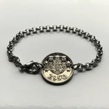 Portugal 2-1/2 Escudos coin bracelet Portuguese caravela ship Quinas Lisboa Porto Braga Sintra Faro Coimbra Funchal Aveiro Guimarães Ponta Delgada Faro Ourique Mirandese Lagos Fatima b000069
