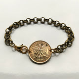2005 Poland Polska 5 Groszy coin bracelet jewelry white Polish eagle Warsaw Kraków Łódź Wrocław Poznań Gdańsk Szczecin Bydgoszcz Lublin Polak Polonia Zakopane Oświęcim Kołobrzeg Kashubians Białystok b000086