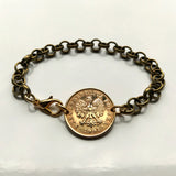 2005 Poland Polska 5 Groszy coin bracelet jewelry white Polish eagle Warsaw Kraków Łódź Wrocław Poznań Gdańsk Szczecin Bydgoszcz Lublin Polak Polonia Zakopane Oświęcim Kołobrzeg Kashubians Białystok b000086