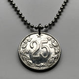 1962 Czechoslovakia 25 Haleru coin pendant socialist Czech lion Slovakia Prague Moravia Bohemia Brno Ostrava Plzen Bratislava Kosice Liberec Olomouc Czech Silesia Charles Bridge Liberec Olomouc Czech Silesia Charles Bridge Cesky Krumlov Kutna Hora n003429