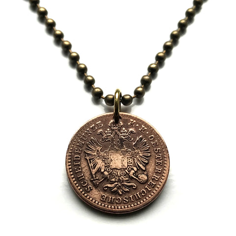 1885 Austria Osterreich 1 Kreuzer moneda colgante águila bicéfala Imperio Austro-Húngaro Habsburgo Viena Viena Graz Linz Salzburgo Innsbruck Klagenfurt Villach Wels Sankt Polten Estiria Tirol Carintia Vorarlberg Burgenland Dornbirn Wiener Neustadt n000194