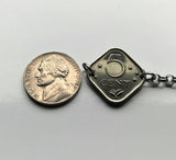 1971 Netherlands Antilles Curacao Aruba Sint Maarten Bonaire Saba Sint Eustatius 5 Cent coin rolo link stainless steel bracelet Willemstad Dutch shield Caribbean Leeward ABC Islands Lesser Antilles Papiamentu Oranjestad b000103