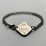 1971 Netherlands Antilles Curacao Aruba Sint Maarten Bonaire Saba Sint Eustatius 5 Cent coin rolo link stainless steel bracelet Willemstad Dutch shield Caribbean Leeward ABC Islands Lesser Antilles Papiamentu Oranjestad b000103