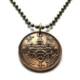 1923 Japan Nippon Nihon 1 Sen coin pendant necklace jewelry Japanese Paulownia flower Tokyo Yokohama Osaka Nagoya Sapporo Kobe Fukuoka Kawasaki Saitima Hiroshima Yono Sendai Kitakyushu Chiba Sakai Okinawa Oita Wa 倭 Wakoku 倭国 にっぽん にほん n000820