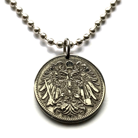 1894 Austria Österreich 20 Heller colgante de moneda Águila austríaca Imperio austrohúngaro Habsburgo Viena Salzburgo Graz Linz Innsbruck Villach Tirol Estiria Wels Sankt Pölten Carintia Sölden n002610