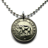 1960 Liberia 5 Cent Münze Anhänger Halskette Schmuck Westafrikanische Elefantensafari Monrovia Gbarnga Buchanan Ganta Kakata Zwedru Harbel Montserrado Nimba Kpelle Bassa Menschen Bong Lofa Harper Pleebo Foya Klao n000734