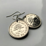 1968 Lebanon Liban 50 Piastres coin earrings Lebanese cedar tree Beirut Tripoli Jounieh Zahlé Sidon Aley Tyre Byblos Beqaa Valley Levantine Arab Baalbek Batroun Nabatieh Zgharta Bint Jbeil Bsharri Baakleen Anjar Chekka Qozhaya Middle East Raouché e000190