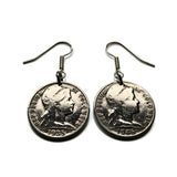 1935 Colombia 5 Centavos coin earrings Libertad Phrygian cap Bogotá Medellín Cali Barranquilla Cartagena Cúcuta Soacha Soledad Bucaramanga Bello Ibagué Manizales Montería Valle del Cauca Antioquia Pereira Caldas Armenia Muisca Chibcha Quimbaya e000275