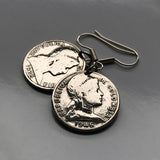 1935 Colombia 5 Centavos coin earrings Libertad Phrygian cap Bogotá Medellín Cali Barranquilla Cartagena Cúcuta Soacha Soledad Bucaramanga Bello Ibagué Manizales Montería Valle del Cauca Antioquia Pereira Caldas Armenia Muisca Chibcha Quimbaya e000275