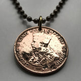 1934 British Hong Kong China 1 Cent coin pendant necklace jewelry Hongkonger Pearl of the Orient Sham Shui Po Yau Tsim Mong Kwai Tsing Tai Po Sha Tin n000402