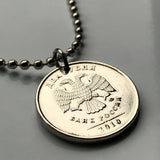 2009 Russia Rossiya 2 Rubles coin pendant necklace fashion jewelry double headed eagle Moscow Saint Petersburg Novosibirsk Yekaterinburg Nizhny Novgorod Kazan Sochi Ivanovo Saransk Petergof Kremlin Pyatigorsk Astrakhan Samara n002632