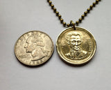1992 Greece Hellas 20 Drachmes coin pendant poet Dionysios Solomos Hymn to Liberty Greek national anthem The Cretan Free Besieged revolution of 1821 Zakynthos Athens Thessaloniki Larissa Mykonos Rhodes Sparta Corfu Crete Patras Santorini Attica n000240