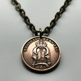 1874 Sweden Sverige 2 Ore coin pendant  Swedish crown Tre Kroner initial O Swedes Svear Stockholm Gothenburg Malmö Uppsala Gotaland Norrland Göteborg Øresund viking Nordic Scandinavia Svealand Scania Fennoscandia n000765