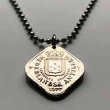 1971 Netherlands Antilles Curacao Aruba Sint Maarten Bonaire Saba Sint Eustatius 5 Cent coin pendant Willemstad Dutch Caribbean Leeward ABC Islands Lesser Antilles Nederlandse Papiamentu Pais Kòrsou Oranjestad Kralendijk Philipsburg The Bottom n002351