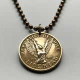 1988 Chile 10 Pesos coin pendant Chilena libertad Mapuche Santiago Antofagasta Rancagua Temuco Rapa Nui Arica Iquique n000482