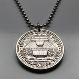 1959 Cambodia 20 Sen coin pendant Ceremonial phan bowls Om ॐ Sacred Aum Unalome Khmer Phnom Penh Hun Sen Indochina Gajasimha Cham Theravada Buddhism Kandal Gajasingha Rajasingha Angkor Wat Kampuchea n003210