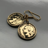 France 10 Francs French coin earrings jewelry Marianne Paris Marseille Lyon Lille Toulouse Nice Côte d'Azur Loire Valley Bordeaux Metz Rennes Reims Avignon Saint-Étienne e000017