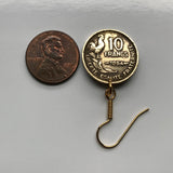 France 10 Francs French coin earrings jewelry Marianne Paris Marseille Lyon Lille Toulouse Nice Côte d'Azur Loire Valley Bordeaux Metz Rennes Reims Avignon Saint-Étienne e000017