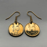 1998 Hong Kong China 10 Cents coin earrings Bauhinia orchid flower Sham Shui Po Yau Tsim Mong Kwai Tsing Tai Po Sha Tin Chinese orchid Pearl River Delta Kwun Tong Yuen Long Kwai Tsing Tuen Mun Sai Kung Kowloon Wong Tai Sin Victoria Harbour e000002