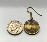 1998 Hong Kong China 10 Cents coin earrings Bauhinia orchid flower Sham Shui Po Yau Tsim Mong Kwai Tsing Tai Po Sha Tin Chinese orchid Pearl River Delta Kwun Tong Yuen Long Kwai Tsing Tuen Mun Sai Kung Kowloon Wong Tai Sin Victoria Harbour e000002