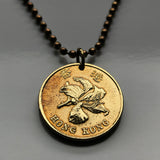 1998 British UK Hong Kong China 50 Cents coin pendant Bauhinia orchid flower blossom floral Sham Shui Po Yau Tsim Mong Kwai Tsing Tai Po Sha Tin n000043
