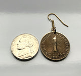 Austria Osterreich 1 Schilling coin earrings Edelweiss flower Alpine plant daisy sunflower Vienna Wien Salzburg Graz Linz Innsbruck Klagenfurt Villach Tyrol Styria Carinthia Sankt Polten Wels e000057
