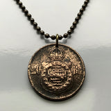 1869 Brazil 20 Reis coin pendant brasão de armas São Paulo Recife Pernambuco Bahia Minas Gerais Pelourinho Belem Santa Catarina n000938