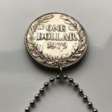 1975 Liberia 1 Dollar Münzanhänger Westafrikanerin Monrovia Gbarnga Buchanan Ganta Kakata Zwedru Harbel Montserrado Nimba Kpelle Bassa Leute Bong Lofa Harper Pleebo Foya Klao Mano Grebo n003257