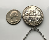1975 Liberia 1 Dollar Münzanhänger Westafrikanerin Monrovia Gbarnga Buchanan Ganta Kakata Zwedru Harbel Montserrado Nimba Kpelle Bassa Leute Bong Lofa Harper Pleebo Foya Klao Mano Grebo n003257