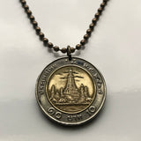 Tailandia Siam 10 Baht moneda colgante Wat Arun Templo Budista del Amanecer Bangkok Yai Monte Sumeru Wat Makok Chao Phraya Wat Phra Kaew Nonthaburi Pak kret Chiang Mai Nakhon Ratchasima Phuket n000409