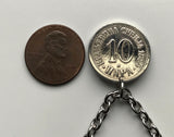 antique! 1884 Serbia 10 Para coin pendant Serbian double headed eagle Belgrade Srbija Kosovo Yugoslavia Novi Sad Vojvodina Kragujevac Subotica Niš city Zrenjanin Nišava Nemanjić dynasty Serbs n001418