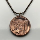 Vereinigtes Königreich Schottland Großbritannien 2 Pence Münze Anhänger Halskette Schmuck Schottischer Löwe Edinburgh Glasgow Aberdeen Dundee Paisley Perth William Wallace Dundee Aberdeen Lothian Stirling Inverness British n000280