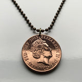 Vereinigtes Königreich Schottland Großbritannien 2 Pence Münze Anhänger Halskette Schmuck Schottischer Löwe Edinburgh Glasgow Aberdeen Dundee Paisley Perth William Wallace Dundee Aberdeen Lothian Stirling Inverness British n000280