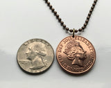 Vereinigtes Königreich Schottland Großbritannien 2 Pence Münze Anhänger Halskette Schmuck Schottischer Löwe Edinburgh Glasgow Aberdeen Dundee Paisley Perth William Wallace Dundee Aberdeen Lothian Stirling Inverness British n000280