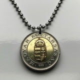 2024 Hungary Magyars 100 Forint coin pendant necklace fashion jewelry Saint Stephen Crown Budapest Győr Pannonian Basin Jász Matyó Csangos Ugrian Hollókő Nyíregyháza n001327