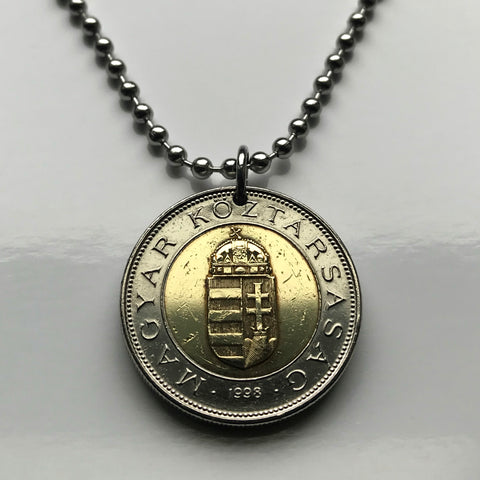 2024 Hungary Magyars 100 Forint coin pendant necklace fashion jewelry Saint Stephen Crown Budapest Győr Pannonian Basin Jász Matyó Csangos Ugrian Hollókő Nyíregyháza n001327