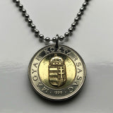2024 Hungary Magyars 100 Forint coin pendant necklace fashion jewelry Saint Stephen Crown Budapest Győr Pannonian Basin Jász Matyó Csangos Ugrian Hollókő Nyíregyháza n001327