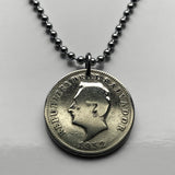 1948 El Salvador 5 Centavos coin pendant necklace jewelry Francisco Morazan Santa Ana Soyapango San Miguel Santa Tecla Mejicanos Apopa Ahuachapán Ilopango Colón Tonacatepeque Opico Zacatecoluca n001464