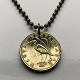 2007 Hungary Magyar 5 Forint coin pendant Hungarian Crane bird Great White Egret heron Budapest Debrecen Szeged Miskolc Pecs Gyor Érd Nyiregyhaza Kecskemet Szekesfehervar Szombathely Szolnok Tatabanya Sopron Székelys Csango Paloc Matyo Uralic n000396