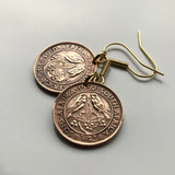 South Africa Farthing coin earrings Cape Sparrows mossie love birds Cape Town Pretoria Bloemfontein Johannesburg Port Elizabeth Bantu Soweto Azania Vereeniging Soshanguve Gauteng KwaZulu-Natal Kruger Durban isiXhosa Nguni Zulu Afrikaans Limpopo e000237