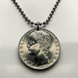 1978 Italy 100 Lire coin pendant laureate Rome Milan Venice Siena Pisa Tuscany Capri Lecce Bari Parma San Gimignano Bergamo Matera n000371