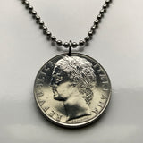 1978 Italy 100 Lire coin pendant laureate Rome Milan Venice Siena Pisa Tuscany Capri Lecce Bari Parma San Gimignano Bergamo Matera n000371