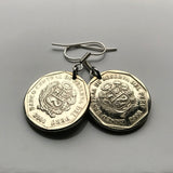 2000's Peru 50 Centimos coin earrings escudo Peruano Lima Callao Arequipa Trujillo Chiclayo Piura Huancayo Cusco Machu Picchu Puno Huaral llama Chimbote Iquitos Tacna Juliaca Cajamarca Pucallpa Sullana Ayacucho Chincha ceviche Huánuco Huacho e000453