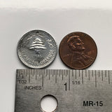 1954 Lebanon Liban 5 Piastres coin pendant necklace jewelry Lebanese cedar tree Beirut Tripoli Byblos Tyre Sidon Aley Jounieh Anjar Bsharri arab Zahlé The Levant Middle East Phoenician Beqaa Valley Cedars of God Mount Mediterranean n002851