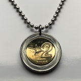 2009 Peru 2 Soles coin pendant Peruvian Nazca Nasca Lines hummingbird bird Ica Valley ancient mysterious desert line geoglyphs drawings UFO Nasca Heritage Site Paracas motifs Atacama desert Cahuachi Central Andes archaeological site n001085