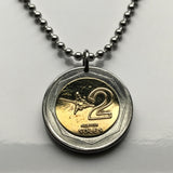 2009 Peru 2 Soles coin pendant Peruvian Nazca Nasca Lines hummingbird bird Ica Valley ancient mysterious desert line geoglyphs drawings UFO Nasca Heritage Site Paracas motifs Atacama desert Cahuachi Central Andes archaeological site n001085