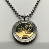 2009 Peru 2 Soles coin pendant Peruvian Nazca Nasca Lines hummingbird bird Ica Valley ancient mysterious desert line geoglyphs drawings UFO Nasca Heritage Site Paracas motifs Atacama desert Cahuachi Central Andes archaeological site n001085