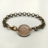 Netherlands Nederland 1 Cent coin chain rolo link bracelet jewelry Dutch lion Amsterdam Holland Utrecht The Hague Leiden Eindhoven Rotterdam Ajax De Wallen Tilburg Haarlem Groningen Delft Maastricht Randstad b000037