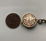 Netherlands Nederland 1 Cent coin chain rolo link bracelet jewelry Dutch lion Amsterdam Holland Utrecht The Hague Leiden Eindhoven Rotterdam Ajax De Wallen Tilburg Haarlem Groningen Delft Maastricht Randstad b000037